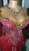 2022 Arabski Aso Ebi Ebi Ebi Luksusowe czerwone sukienki na bal