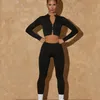 Nahtlose Yoga Set Frauen Sport Gym Kleidung 2 Stück Workout Sportswear Fitness Crop Top Hohe Taille Leggings Sport Anzüge 220330
