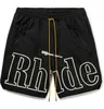 2022 디자이너 남성 RH Limited Rhude 반바지 여름 수영 수영 짧은 무릎 길이 힙합 하이 스트리트 스포츠 훈련 비치 바지 남성 탄성 허리 m-3xl