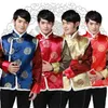 Roupas étnicas homens tradicionais estilo chinês tang colete de tang engross goden dragon roupas para homens porcela