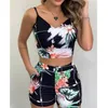 2022 Nouveau Designer Femmes Survêtements Robes Veste Imprimer Spaghetti Strap Crop Top Ensembles Courts Casual Summer Beach 2 Pièce Tenues pour Femmes