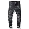 2022 Moda de jeans de 2022 Moda Slim Fit Washed Motocycle calça jeans com painéis de hip hop tamanho 28-38