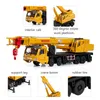 Diecast Mega Crane LIFTER 360 DEGRIDA GRATA PLATAGEM DE TRABALHO CRANE COM 4 MODELO DE MODELO DE CARRO DE CARRO DE CONGENHA DE VIIDO DE VIE