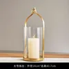 Świece Nordic Gold Metal Glass Candlestick Dinglight Dinner Wind Lamp Luksusowe Centrum Ślubne Props Mumluk Giftcandle
