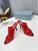 Мода женский дизайнер 2022 летние прозрачные тапочки изогнутые сандалии удлиненные миндальные пальцы мул мода классические каблуки 10 см размер 35-41