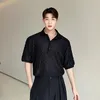 メンズTシャツメッシュシンファブリックTシャツメン韓国ファッションルーズカジュアルショートスリーブシャツティーティーズ男性ストリートウェアヴィンテージTシャツの男性