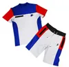 träningsoverall herrsport Sommarfitness kortärmad t-shirt med rund hals avslappnad designershorts trendiga tvådelad kostym för män Basketkläder