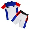 24 chándal deportes para hombres Fitness de verano camiseta de manga corta cuello redondo pantalones cortos de punto de diseñador casual traje de dos piezas para hombres de moda Ropa de baloncesto