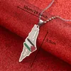Pendant Necklaces Arabic Hebrew Israel Palestine Map Women Gifts Israeli JewelryPendant
