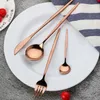 4 Teile/satz Schwarz Gold Besteck Set 18/10 Edelstahl Geschirr Besteck Besteck Set Abendessen Messer Gabel Löffel Dropshipping