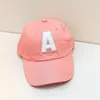 Moda Mektubu A Napine Çocuk Beyzbol Kapağı Şeker Renkli Yaz Bebek Erkek Kız Kızlar Güneş Vizör Kapakları Ayarlanabilir Çocuklar Plaj şapkası