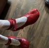 Elbise Ayakkabı Zapatos Mujer Tabi Split Pig Toe Loafers ayak bileği sargısı tıknaz topuklular vintage parti ladiesdress