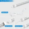 JESLED T8 2FT D Shaped Integrated Led Tube 28W Daylight White 5000K 6000K Cold White Transparent Cover 2Pack Leds Lights Stock in US