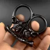 Mini Knuckle Duster Boxe Autodefesa com dois dedos fivela janela disjuntor acampamento ao ar livre ferramenta EDC