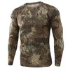 Letnie szybkie suszące kamuflaż koszulki oddychające na długi czas rękawowe ubrania wojskowe na zewnątrz polowanie na wędrówki kempingowe koszule 220323