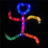 DIY Luminous Pop Novelty Lighting Tubes Fluorescent Color Stretched Plastic Tube Corrugated Telescopic Tube Vent Decompression Toy Long Squishy