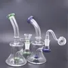 Bunte Glasbecher Bongs Duschkopf Perkolator Wasserpfeifen 7 Zoll Bent Typ Öl Dab Rigs 14 mm weibliches Gelenk Dabbing Rig Wasserpfeifen Großhandel