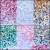 Nail Glitter Art Salon Health Beauty 6boxs / Set Laser Mettule Powder Sequins Shinning Colorf Flakes 3D Dhezy