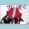 Meninas vestidos bebês crianças roupas bebê maternidade inserling sling vestido de costas crianças impressão de flor Princesa d dhfxu