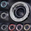 Interior Decorations Car Start Ignition Button Decor Shiny 2 Row Rhinestones Ring Cover Crystal Sticker For Women CoverInterior