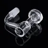 Rookaccessoires Clear Unieke vorm US Grade Volledig Weld Quartz Banger Flat Terp Slurper afgeschuinde rand Nadeloze knallers voor glazen bongs olieligingen DAB FWQB19