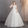 Otros vestidos de novia Llegada EZKUNTZA Vestido de manga corta Encaje O-cuello Hasta Vestido de fiesta Princesa Vestidos vintageOtros