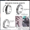 Anxiety Ring For Women Men Moon Fidgets s Trend Punk s y2k Jewelry Stainless Steel Anti Stress Rotate Gift 220719