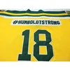 العرف مخصص الرجال الشباب TAGE TRAGE BRONCOS Humboldt Broncos Humboldtstrong # 18 الهوكي جيرسي حجم S-5XL أو مخصص أي اسم أو رقم