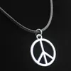 Hela smycken parti 50st män kvinnors mode legering design freds tecken charms hängen halsband gåva hj11226e