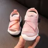 Sandálias de criança de verão sapatos de menina de menina sólida pano líquido de líquido respirável meninos tênis crianças sandálias esportivas infantis 220621