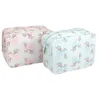 Bolsas cosméticas Cajas de casos Bolsa Pink Blue Bow Impermeable Damas de Nylon Organizador S M L XLCosmetic