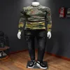 Herren-T-Shirts Plus Size 4xl-M Herbst Winter Turtleneck Langarm Streifte T-Shirts für Männer Kleidung 2023 Slim Fit Casual Tee Shirt Homme Sale Y2302