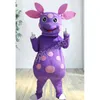 Costumes de mascotte de cochon violet d'Halloween de haute qualité, tenue de personnage de dessin animé, costume d'Halloween, taille adulte, fête d'anniversaire, robe de festival en plein air