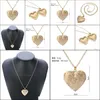 Pendant Necklaces Phase Box Necklace Valentine Lover Gift Hollow Out Water Drop Shell Po Frames Open Locket Gold Plated B Carshop2006 Dhhcj
