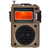 Designer de luxe Portable Full Band Radio MW / FM / SW / WB Récepteur Haut-parleur Bluetooth Lecteur de musique Prise en charge Carte TF Minuterie Arrêt Recherche Enregistrer la station