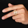 Кластерные кольца высочайшего качества AAA Jeiced Out Bling Baguette Cz Полное кольцо для мужчин Женщины хип -хоп.