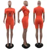 Kadın Trailtsits Düz renkli delik Seksi İki Parça Kıyafet Yaz Şortları Set Moda Desinger Giysileri