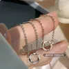 Hänghalsband halsband för kvinnor Mikro diamantklavikelkedja kvinnlig sterling silver temperament Enkelt och mångsidigt trend chokerpendan