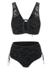 Badeanzug Bat Crescent Mesh Schnürpolsterbikini Set Women Mode Summer Tankini Badeanzug Zwei Stücke Badeanzug Strandbekleidung