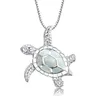 Collier tortue opale, pendentif mignon en alliage à la mode pour les vacances de noël, bijoux pour femmes