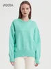 Wixra Knit Sweater And Jumper O Neck Tops Pullovers Casual Hight Street Women Long Sleeve AllMatch Loose Sweater 220815