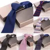 Bow Ties Ricnais 6cm Slim Knitted Neck Tie For Mens Wedding Fashion Skinny Green Brown Striped Plaid Floral Necktie Accessories TiesBow