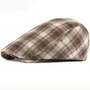 Bérets béret casquette printemps été hommes femmes chapeau Vintage Plaid artiste peintre réglable Ivy Gastby Sboy plat béretsbérets