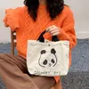 Evening Bags Cute Panda Embroidered Women Shoulder Bag Retro Corduroy Female Small Tote Purse Handbags Daily Student Girls Lunch Bento