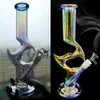 Heady Downsteam Iridescent Glass Hookahs Concentrate Perc Oil Rigs Colorful Water Pipes Thick Bong Bubbler Dabber Rainbow Ice Catcher Smoking Shisha