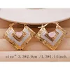 Hoop & Huggie Trendy Heart Gold Plated Earrings For Women Girls Fashion Jewelry Accessories Paint Pink Gray Color Earring Party GiftHoop Kir