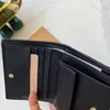 Classic Fold Sheepskin Wallet Women Card Holder Money Clips Leather Purse Metal Letter Designer Wallets With Box255E