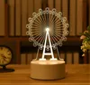 Love 3D Lampada Acrilico LED Night Light Decorazione di nozze luce illusione 3D LED Lampada Touch Switch Table Desk Night Light