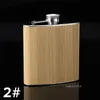 6 oz de poche portable en acier inoxydable flacon flacon en bois motif de grain de grain whisky whisker pot buteur