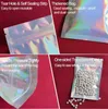 laser color Packaging Bag Resealable Bags Foil Pouch Bags Flat for Party Favor Food Storage Holographic Custom logo